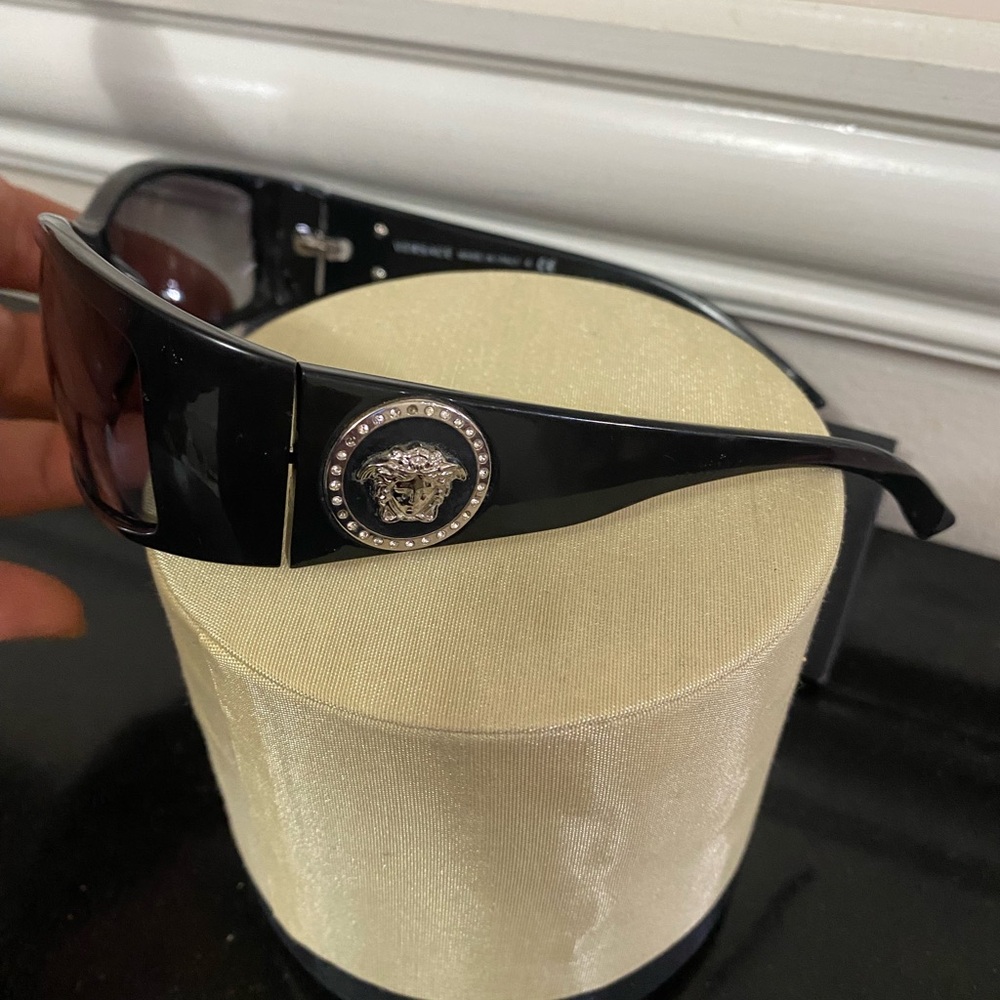 Vintage Gianni Versace Black silver Sunglasses